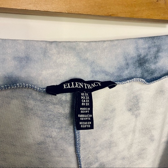 ELLEN TRACY | BLUE TIE-DYE COTTON JOGGERS - Picture 4 of 7